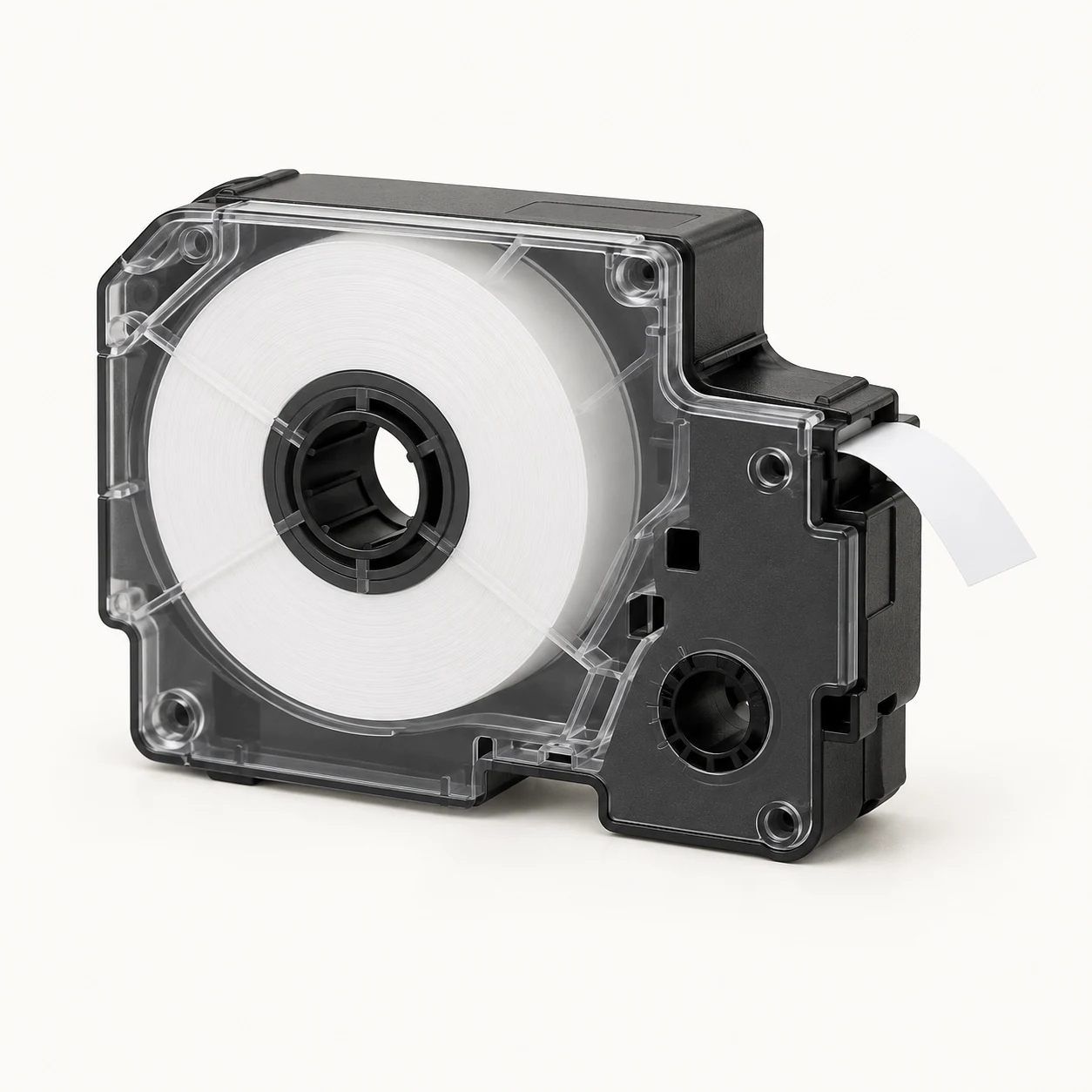 Black-on-white tape cartridge